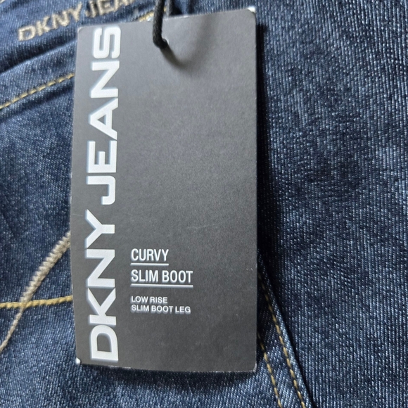 NWT DKNY Curvy Slim Boot Low Rise Dark Blue Jeans Sz 20W - Picture 6 of 8
